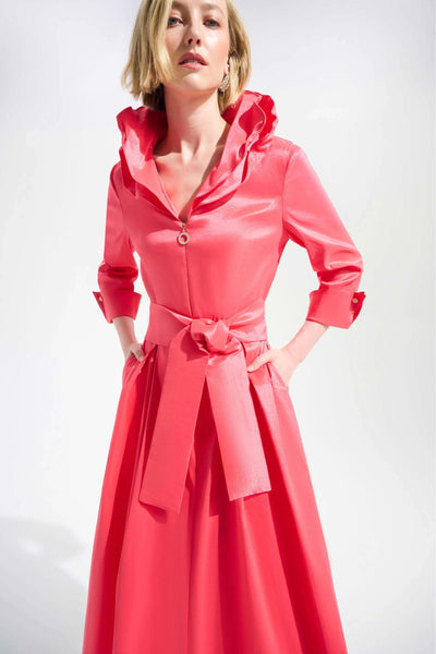 STRETCH TAFFETA FIT AND FLARE DRESS - 261719JR