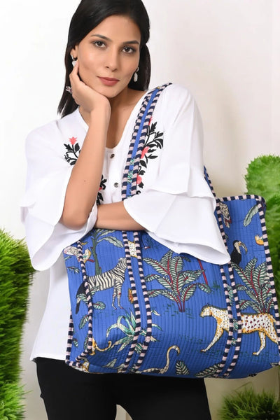 JUNGLE COTTON TOTE - CTJP000