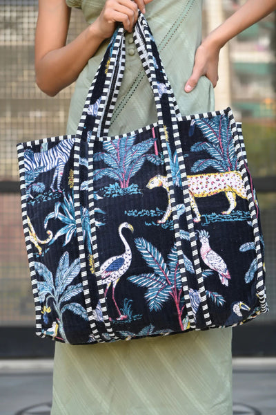 JUNGLE VELVET TOTE - VTJP000