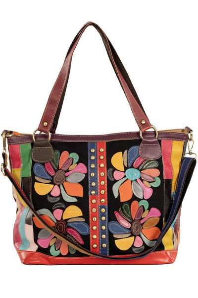 BOTANICA LEATHER DENIM TOTE - L26