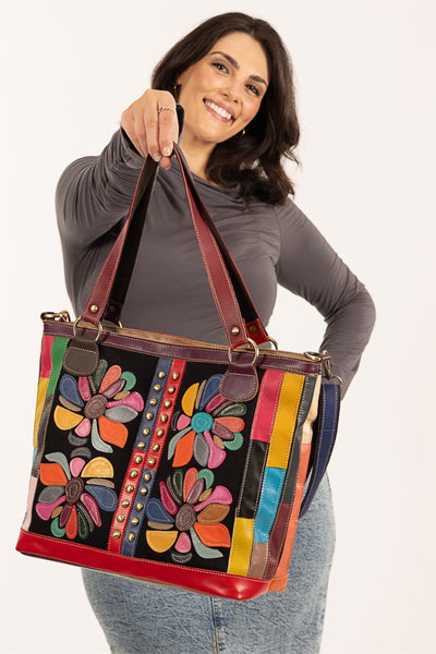 BOTANICA LEATHER DENIM TOTE - L26