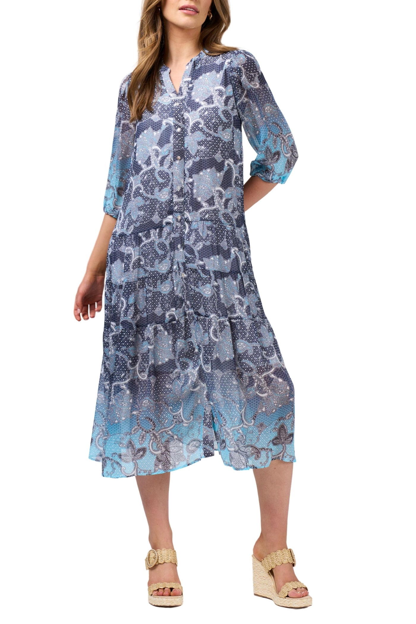 STEVIE MIDI DRESS LS3054 8 / INDIGO DRESS