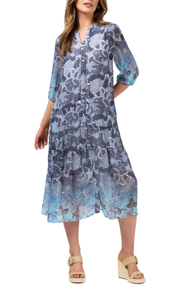 STEVIE MIDI DRESS LS3054 8 / INDIGO DRESS