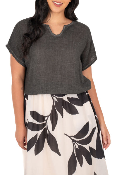 V NECK TOP - 10-31115W