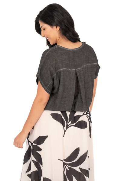 V NECK TOP - 10-31115W