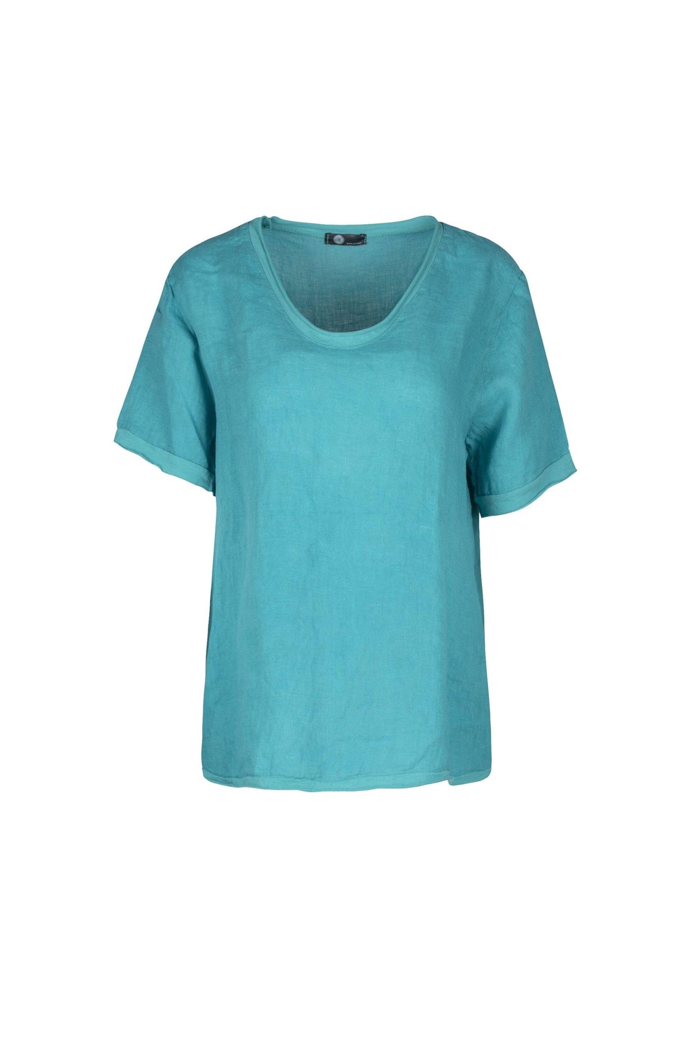 KNIT WOVEN COMBO TOP - 10-1719W
