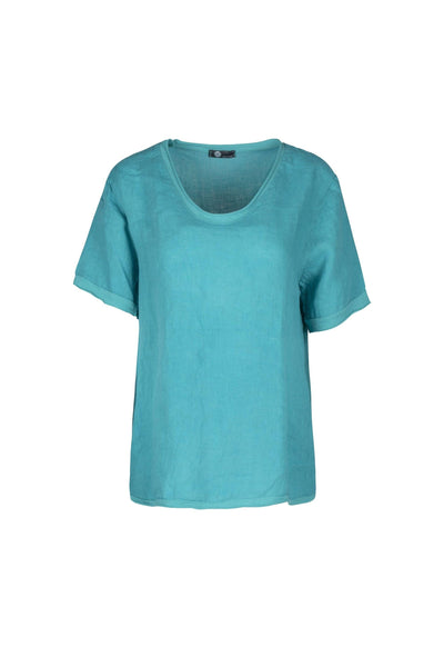 KNIT WOVEN COMBO TOP - 10-1719W