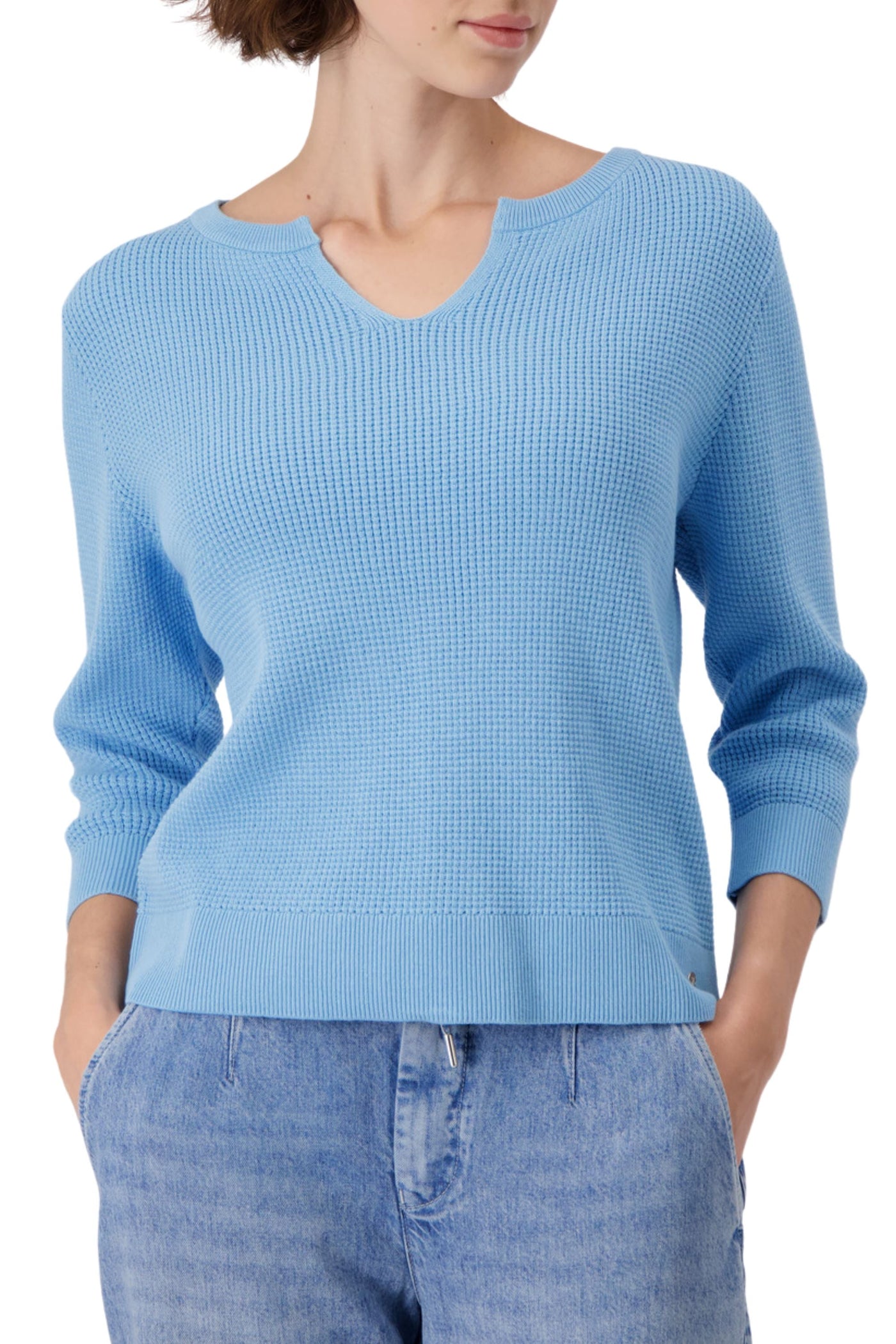 MONARI-3-4-SLV-KNIT-TEE-409483-SPRING-WATER