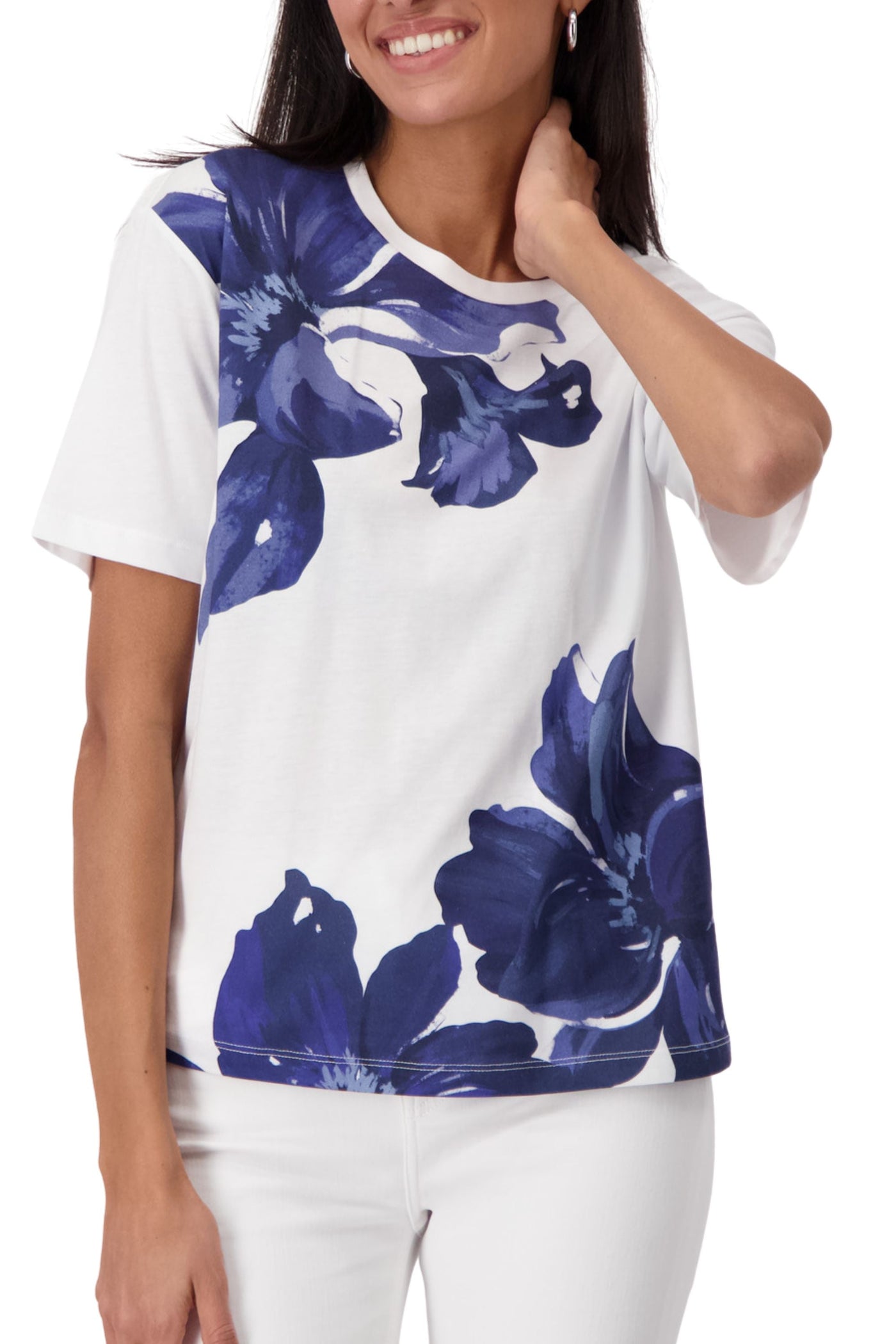 BOLD BLUE FLOWER TEE 409649MNR TOP