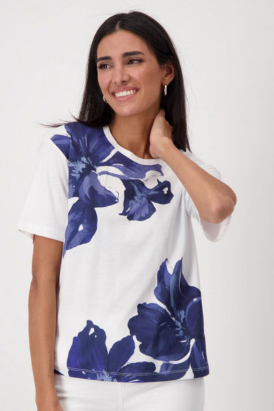 BOLD BLUE FLOWER TEE 409649MNR TOP