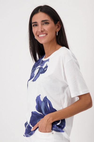 BOLD BLUE FLOWER TEE 409649MNR TOP