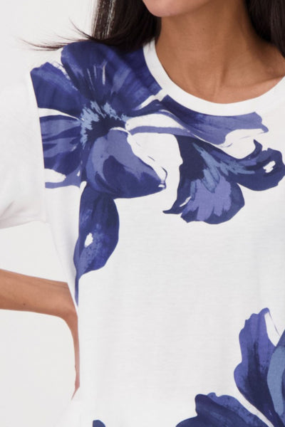 BOLD BLUE FLOWER TEE 409649MNR TOP