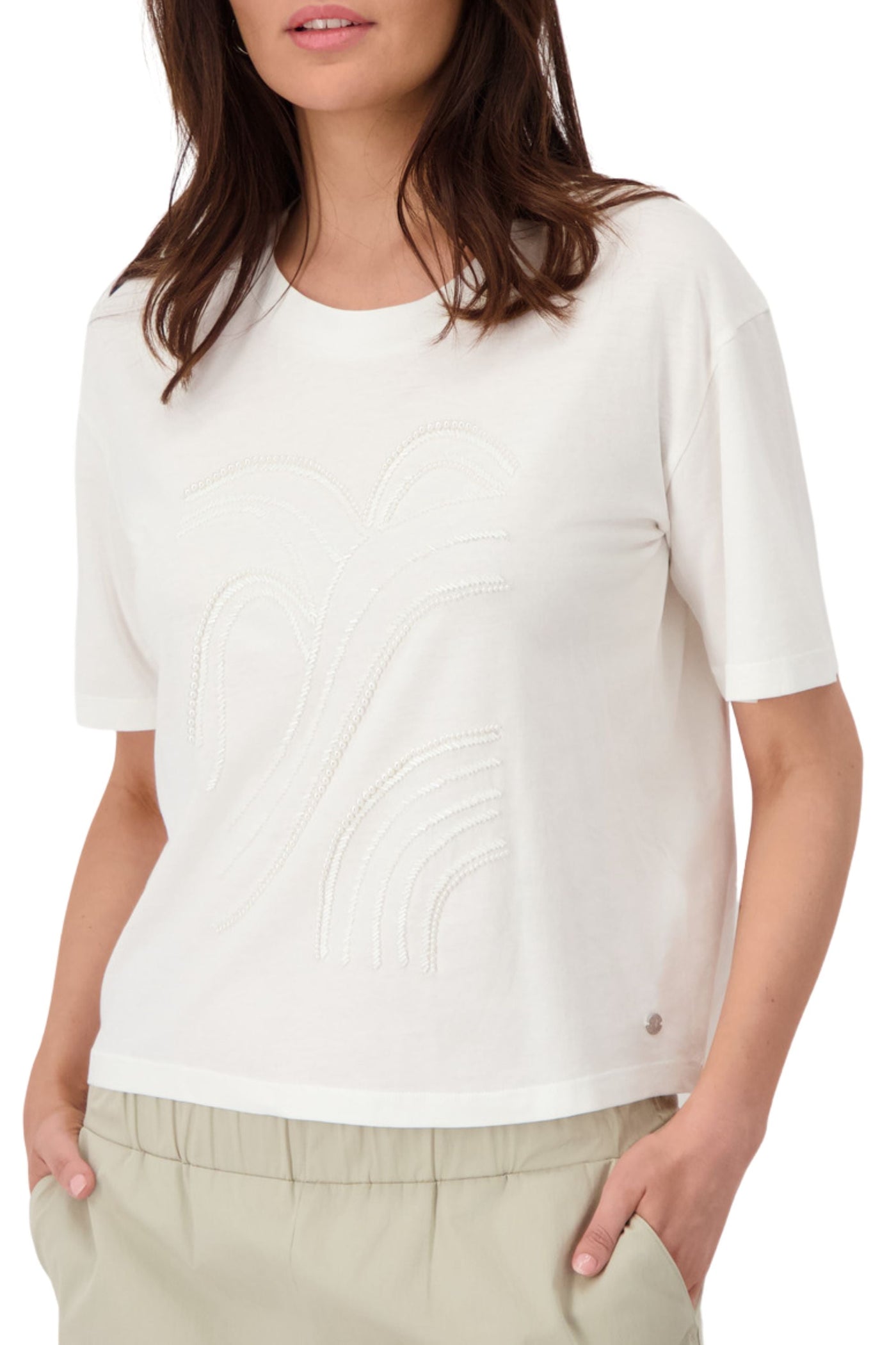 SEQUIN PEARL TEE 409968MNR TOP