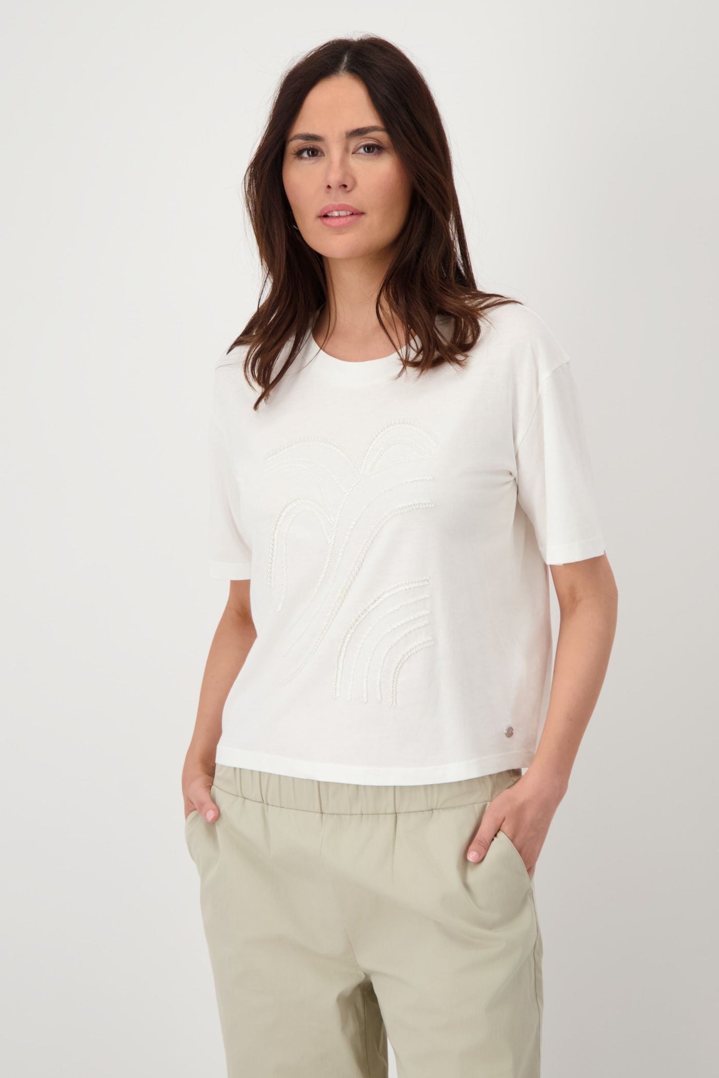 SEQUIN PEARL TEE 409968MNR TOP