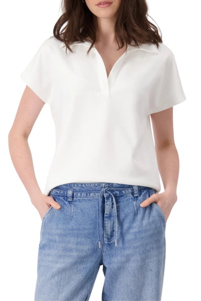 POLO COLLAR TEE 409535MNR 6 / OFF WHITE TOP