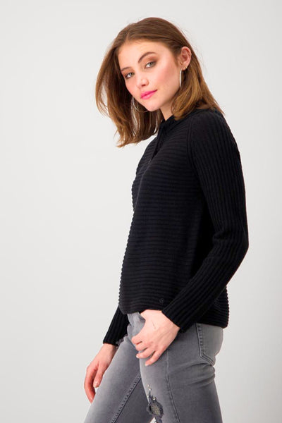 DRAWSTRING COLLAR KNIT - 808222MNR