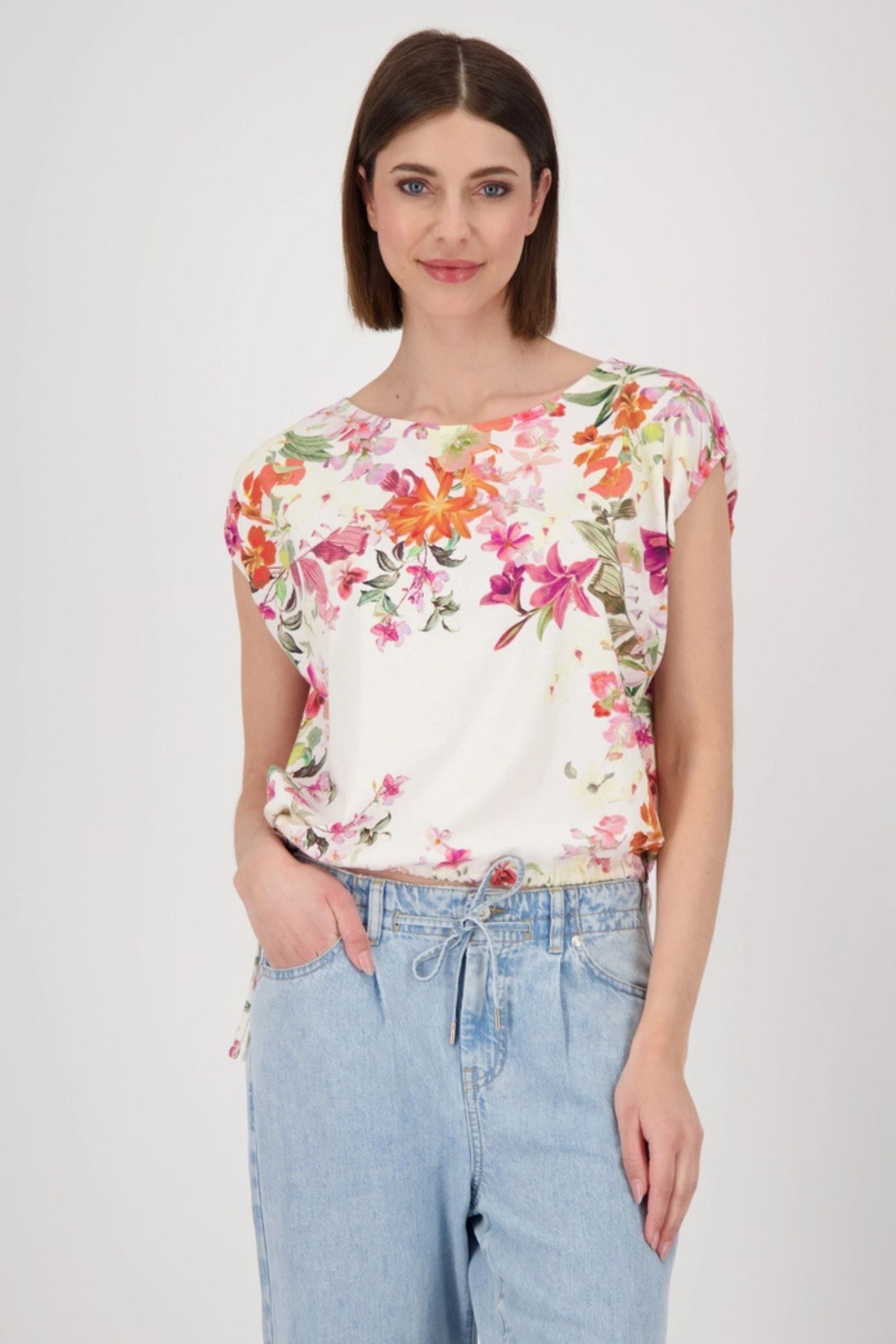 FLORAL TIED TEE 409633MNR TOP