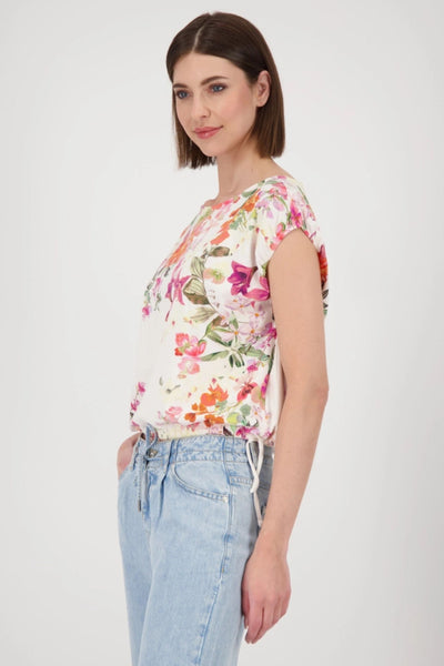 FLORAL TIED TEE 409633MNR TOP