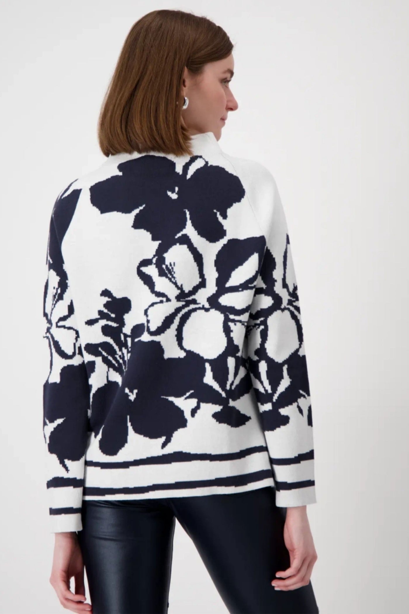 FLORAL HALF ZIP KNIT - 808161MNR