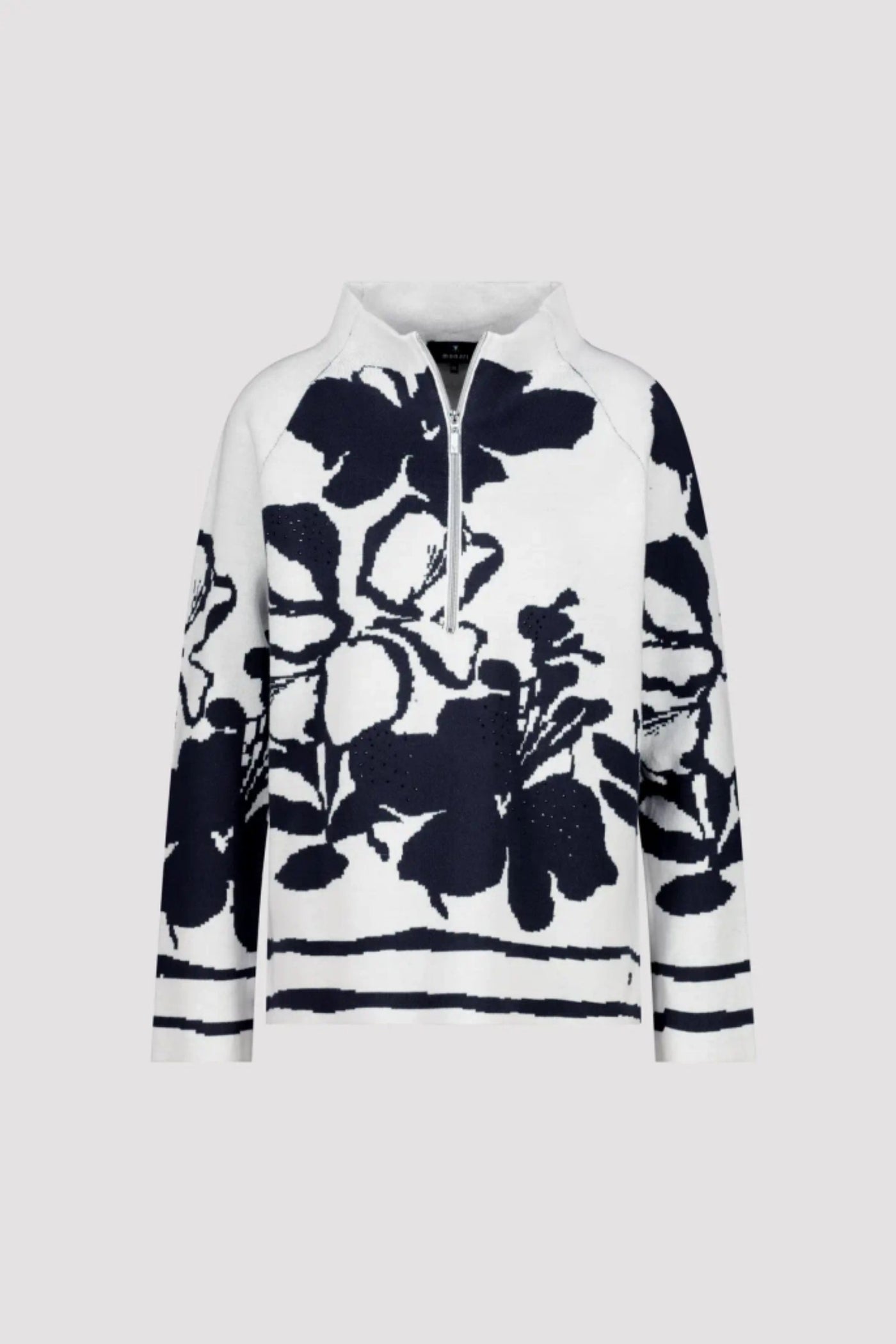 FLORAL HALF ZIP KNIT - 808161MNR