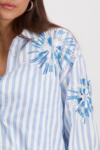 SEQUIN STRIPE SHIRT - 409145MNR SHIRT