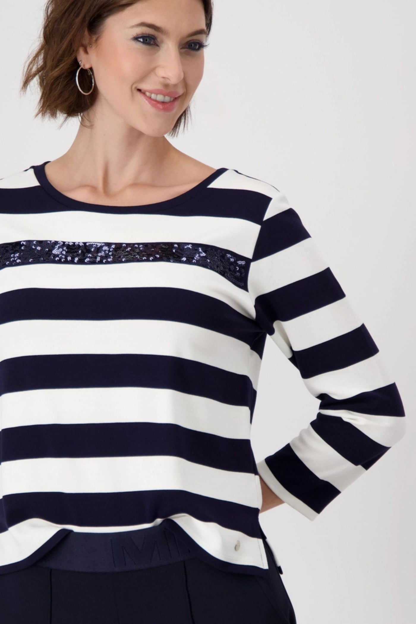 3/4 SLV STRIPE TEE - 409136MNR TOP