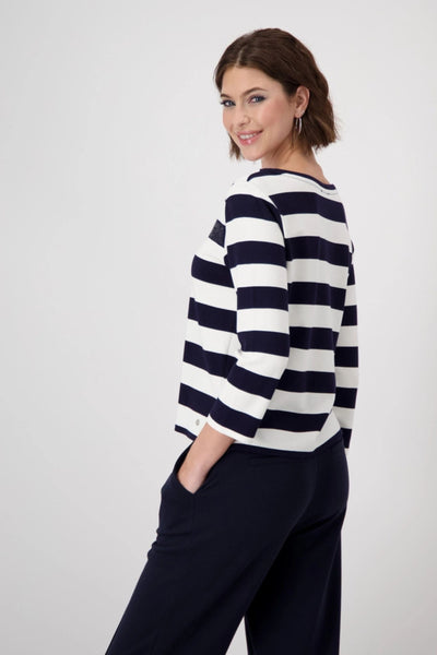 3/4 SLV STRIPE TEE - 409136MNR TOP