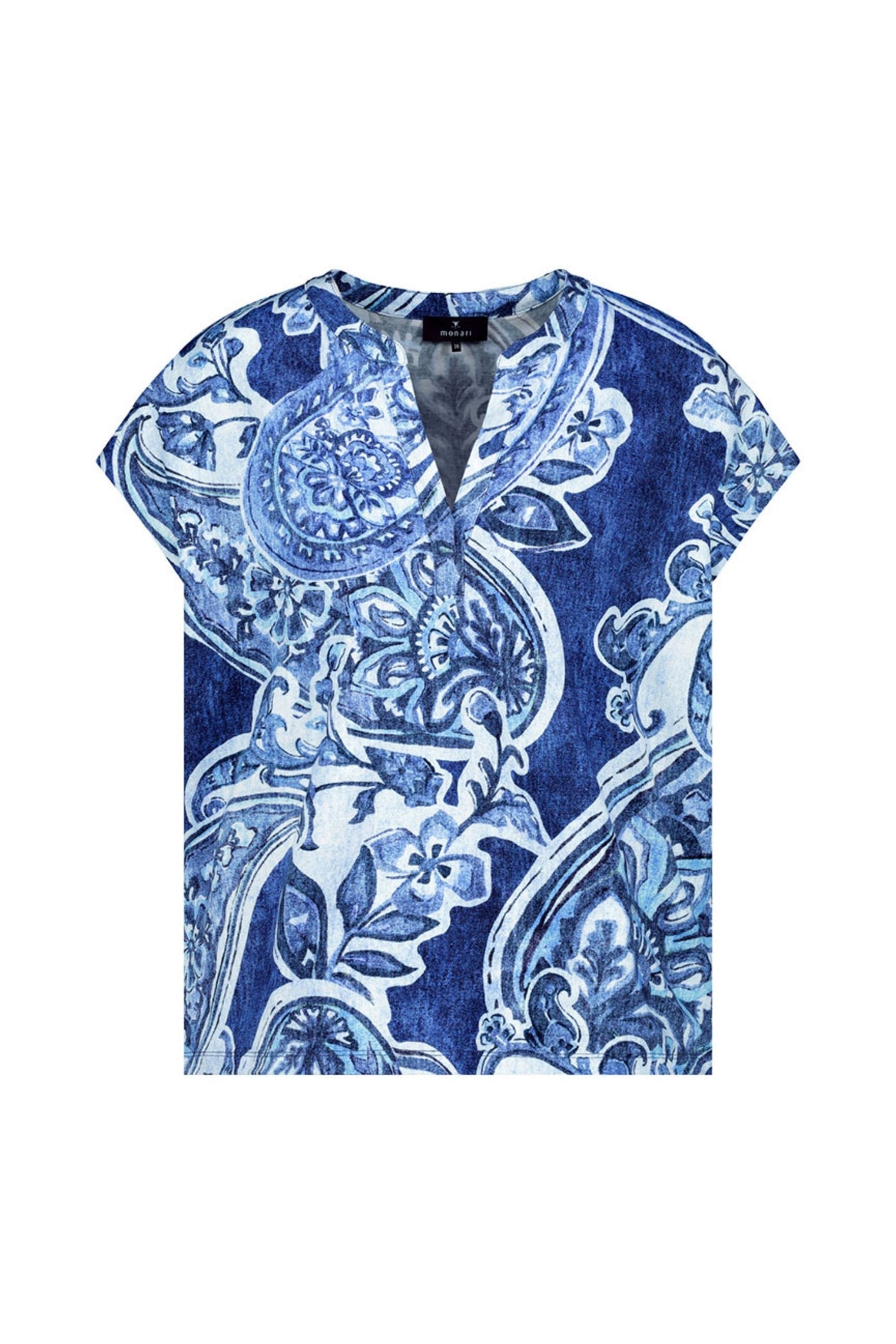 V NECK PAISLEY PRINT TEE 409756MNR TOP
