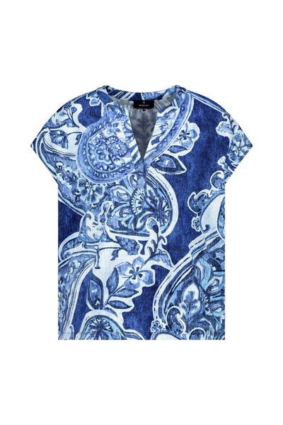 V NECK PAISLEY PRINT TEE 409756MNR TOP