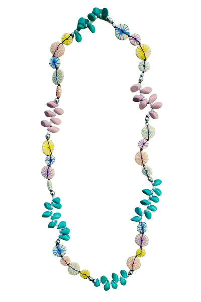 WOODEN NECKLACE - N63487 TURQUOISE JEWELLERY