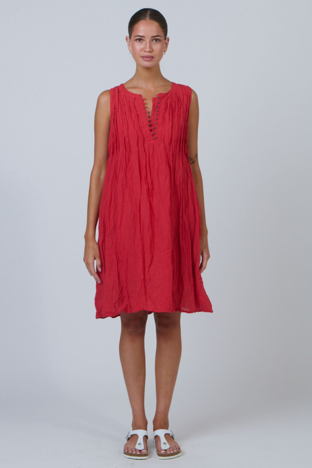 BUTTON FRONT DRESS - P153