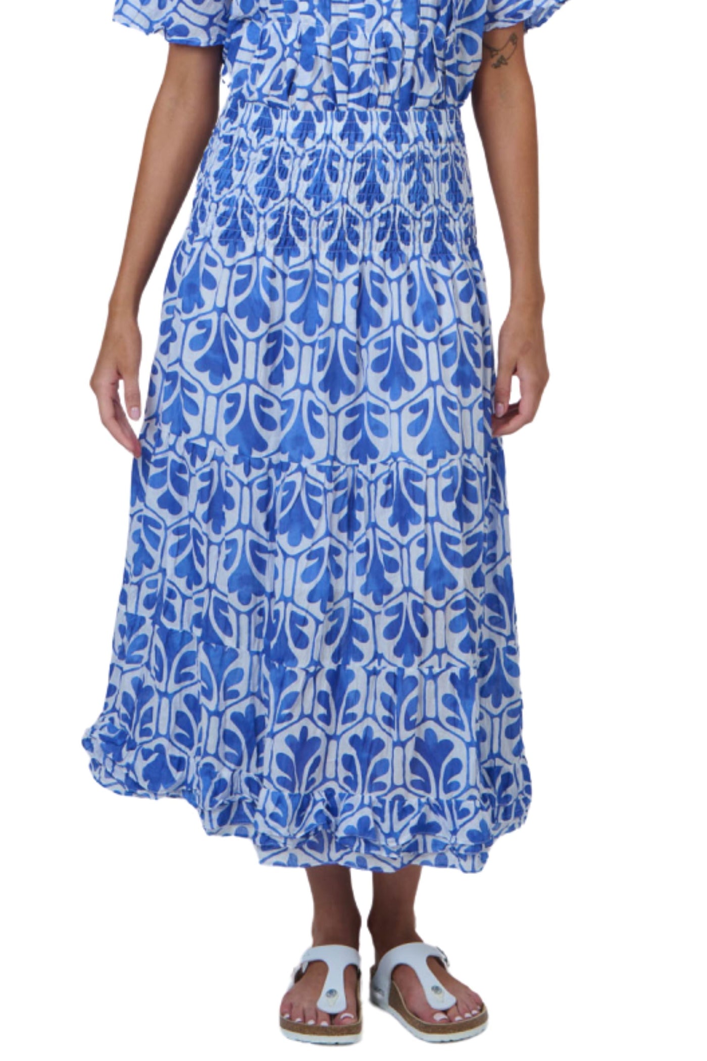 COTTON SKIRT - P34 S/M / BLUE SKIRT