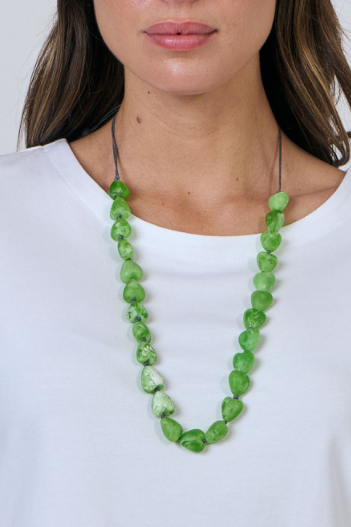 RESIN NECKLACE - BB132 GREEN JEWELLERY