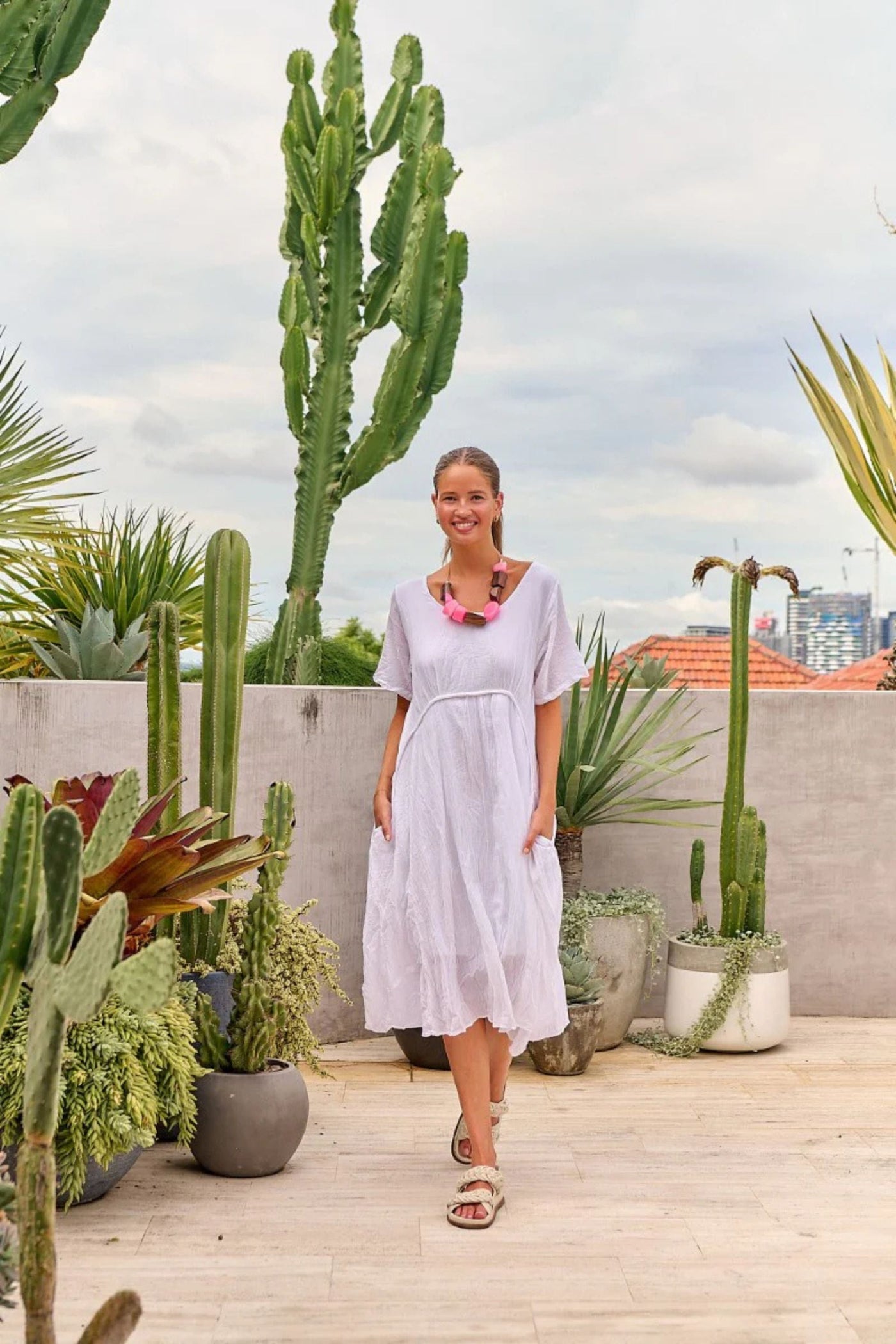 ROUND NECK COTTON DRESS - P150 DRESS