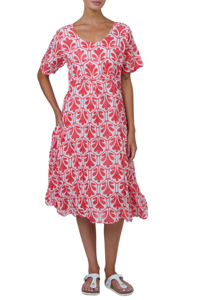 ROUND NECK COTTON DRESS - P150 S/M / CHILLI DRESS