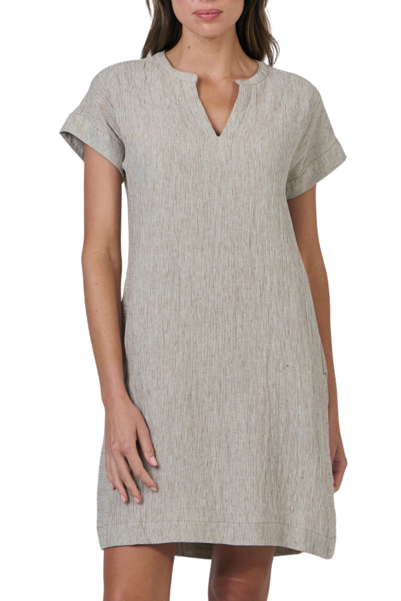 V NECK DRESS - GA613