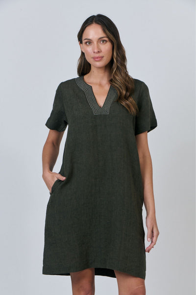V NECK DRESS - GA627