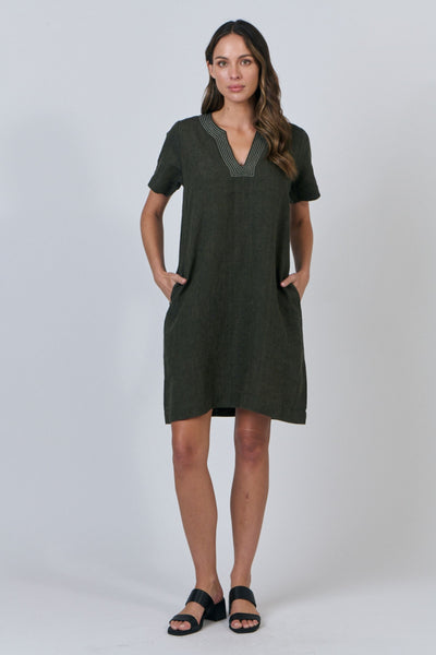 V NECK DRESS - GA627