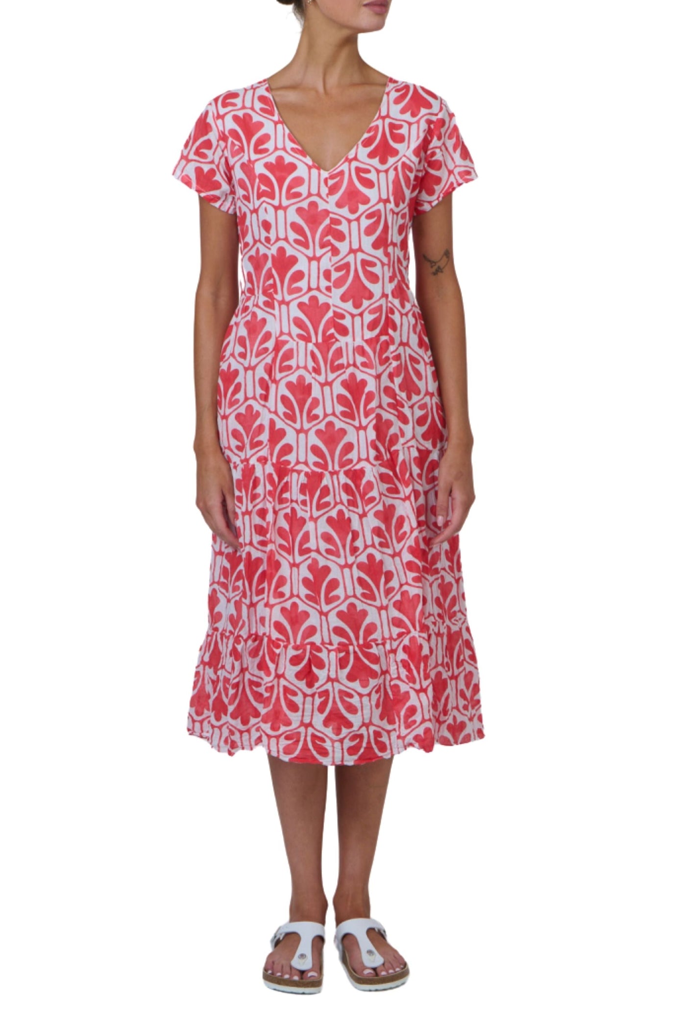 V-NECK DRESS - P82 S/M / CHILLI DRESS