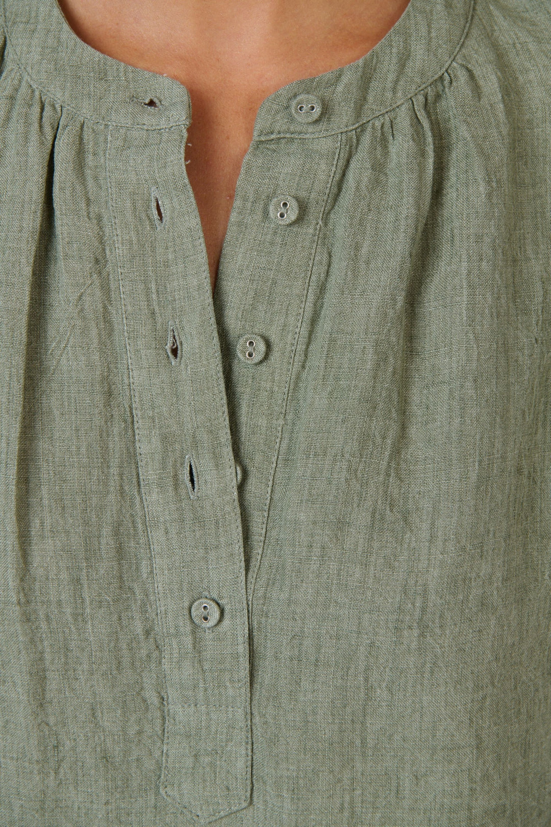BUTTONED LINEN TOP - GA689