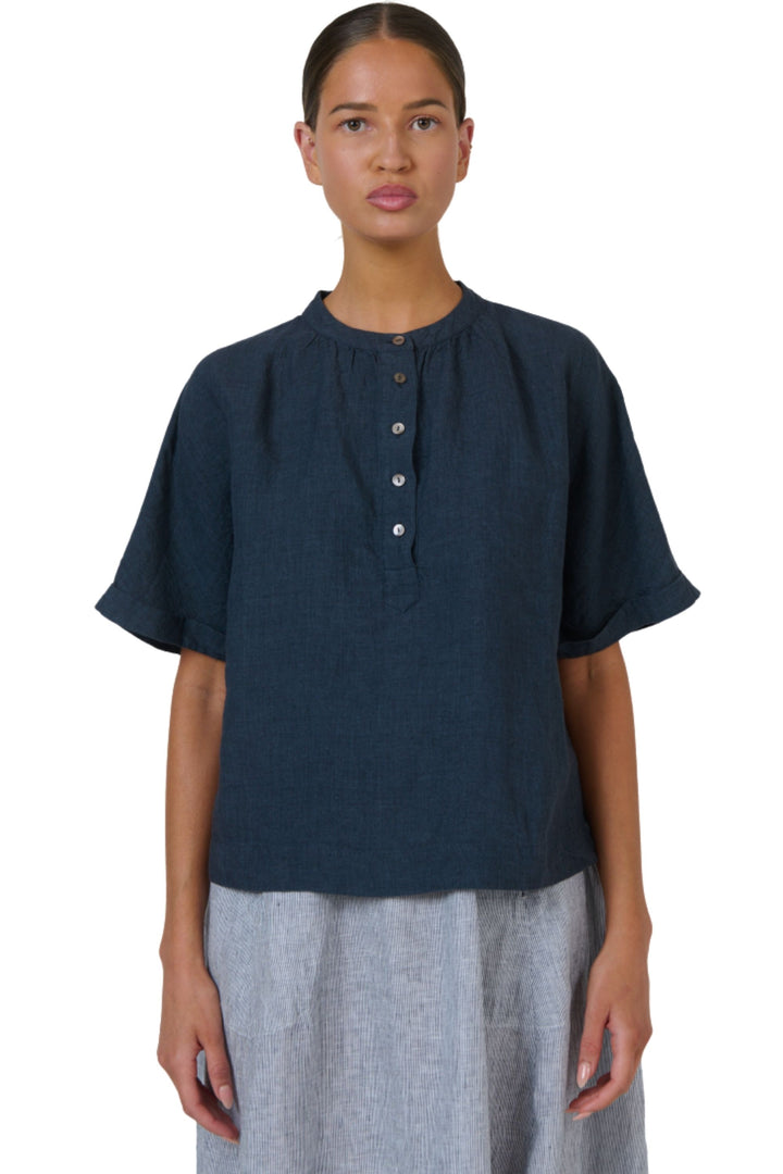 BUTTONED LINEN TOP - GA689