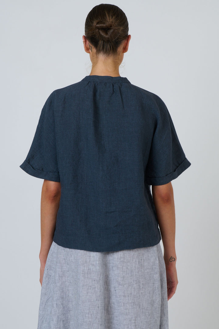 BUTTONED LINEN TOP - GA689