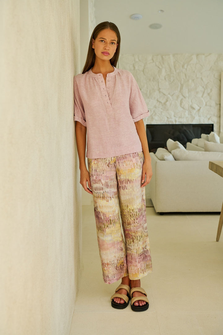 BUTTONED LINEN TOP - GA689