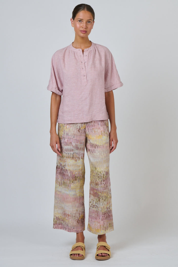 BUTTONED LINEN TOP - GA689