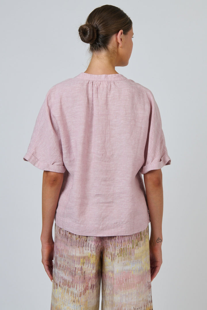 BUTTONED LINEN TOP - GA689
