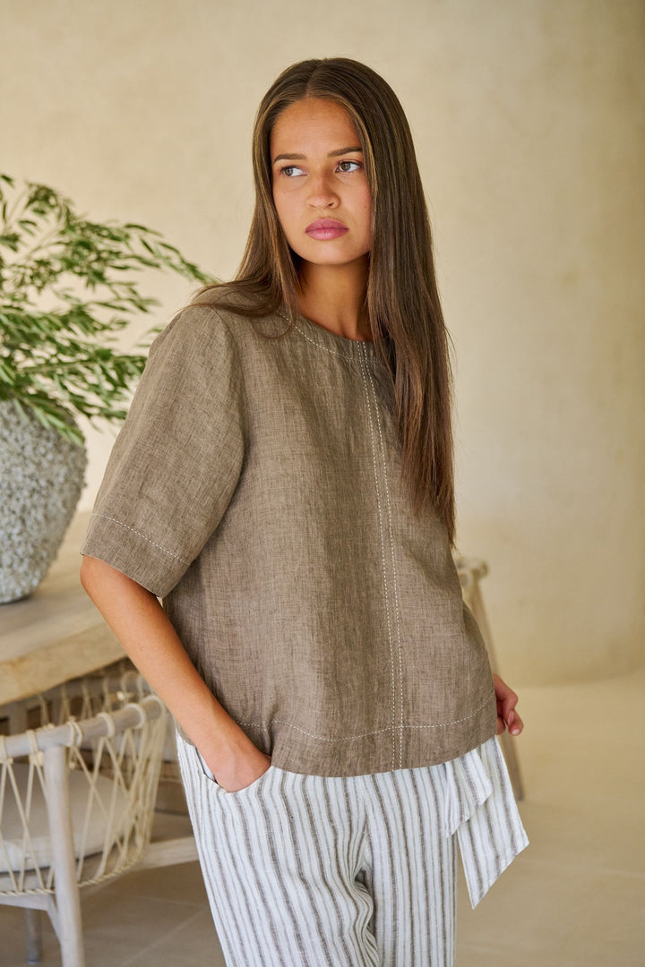 LINEN TOP - GA724A