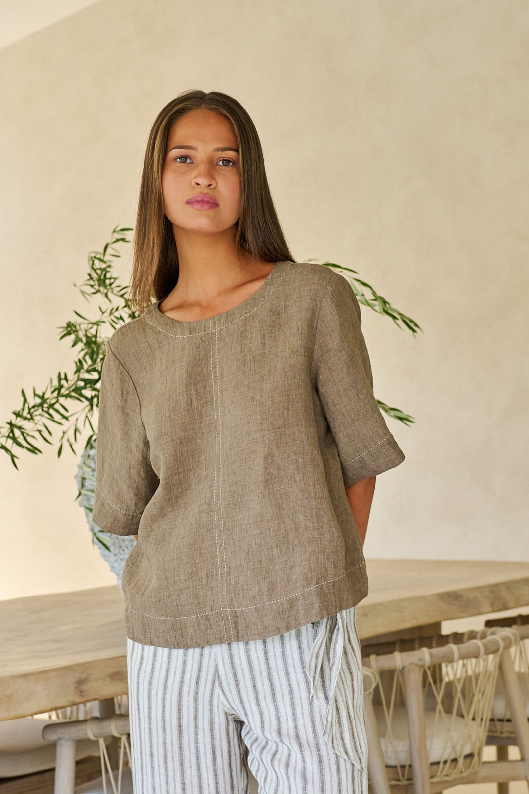 LINEN TOP - GA724A