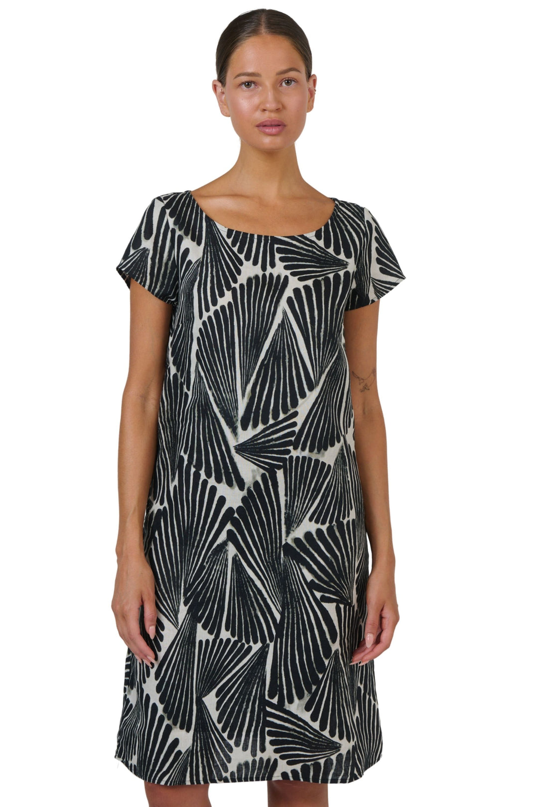 LINEN PRINT DRESS - GA237