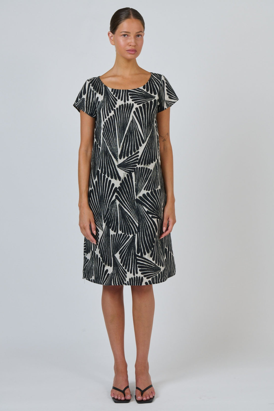 LINEN PRINT DRESS - GA237