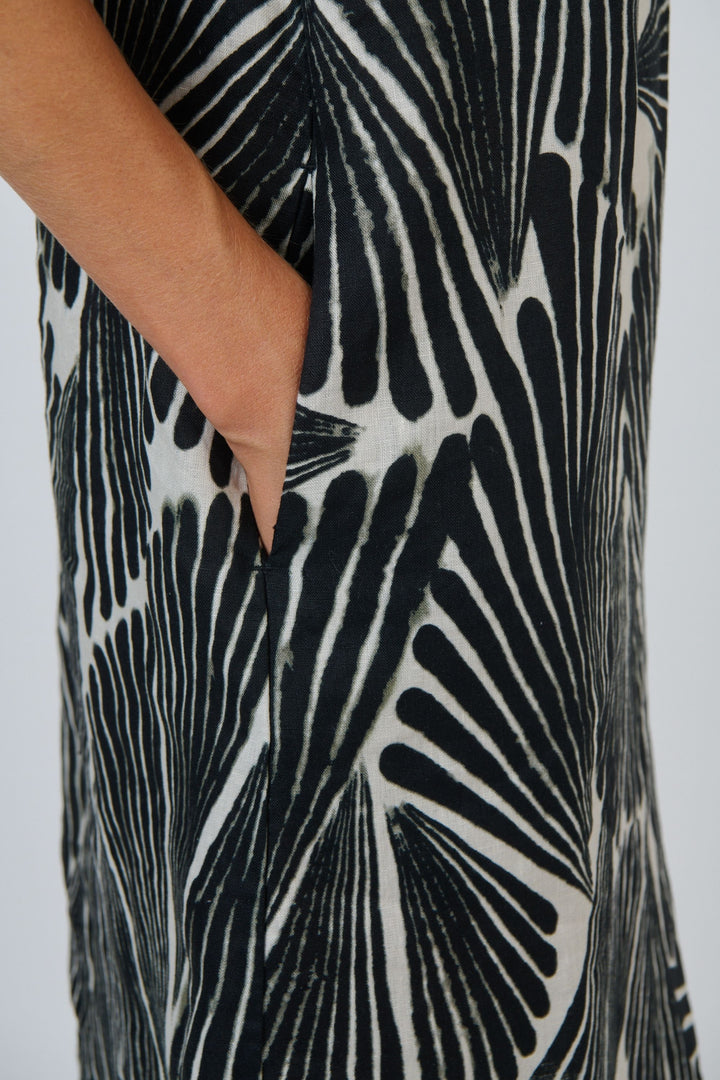 LINEN PRINT DRESS - GA237